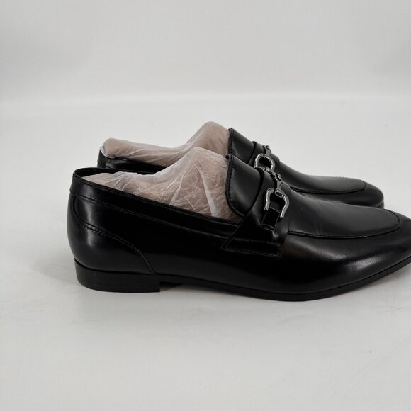 ALDO Marinho Loafers Size 7 Black Leather Upper Slip-On Dress Shoes Metal Bit - Picture 6 of 14